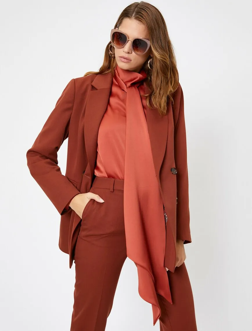 14944 Brown Double-Breasted Jacket
