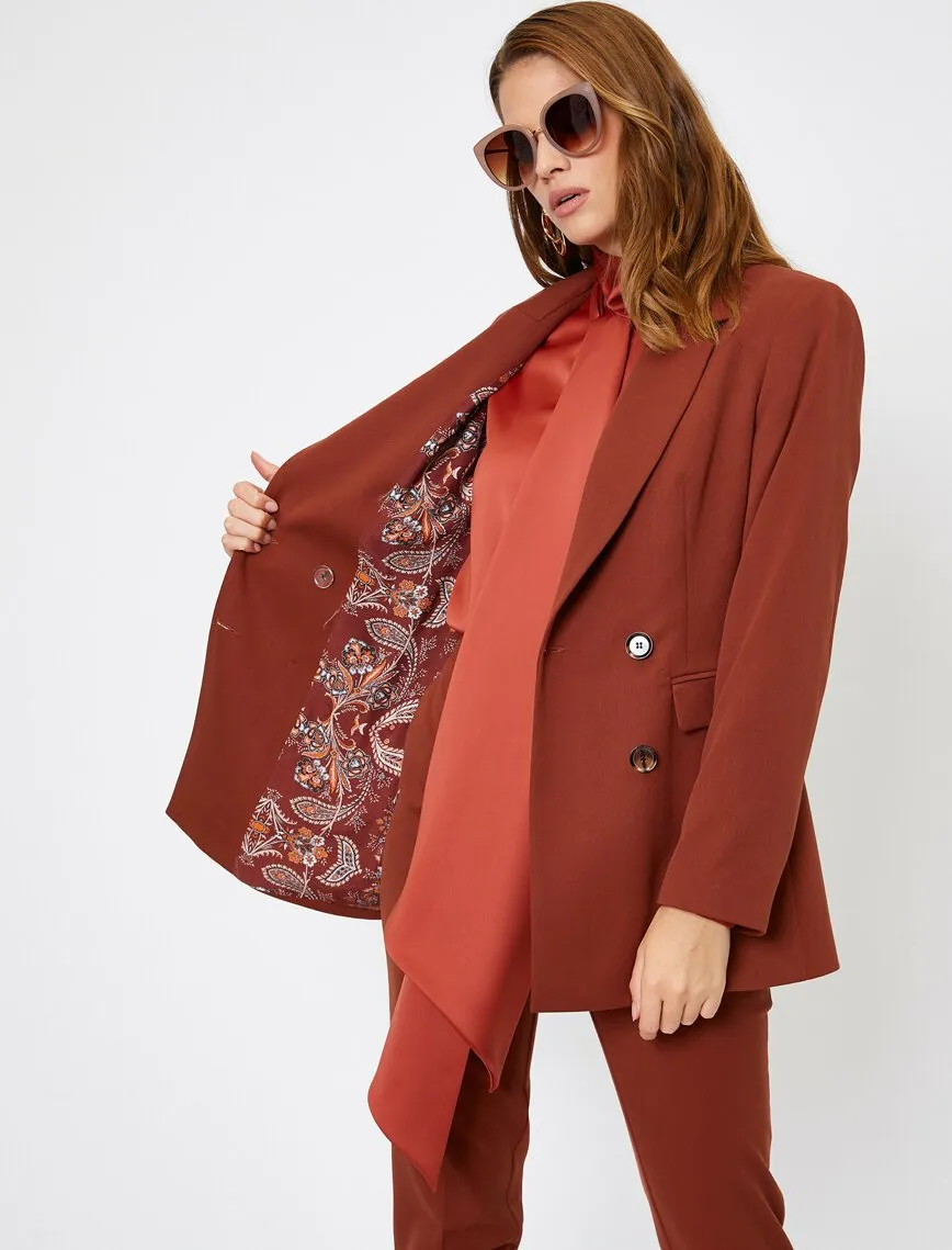 14944 Brown Double-Breasted Jacket