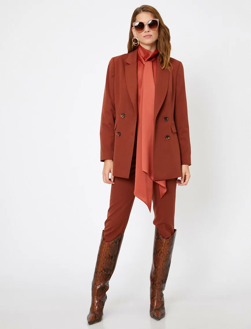 14944 Brown Double-Breasted Jacket