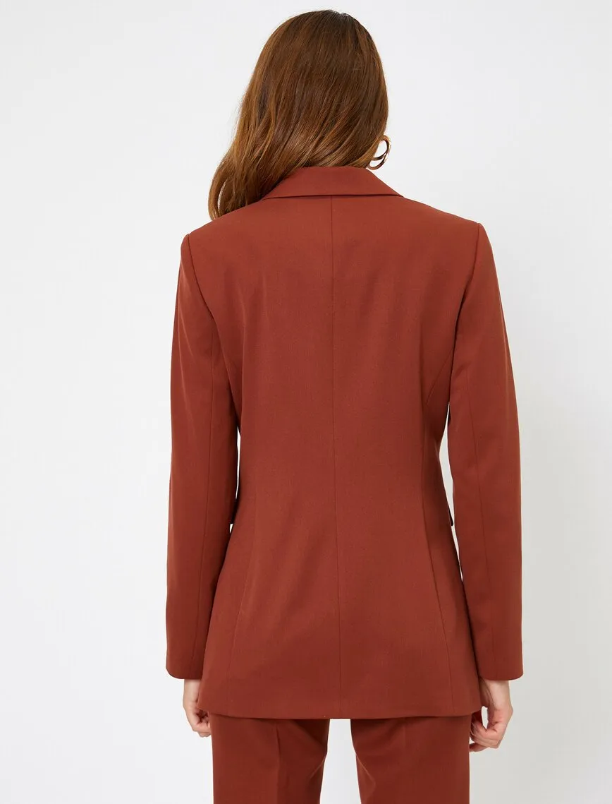 14944 Brown Double-Breasted Jacket