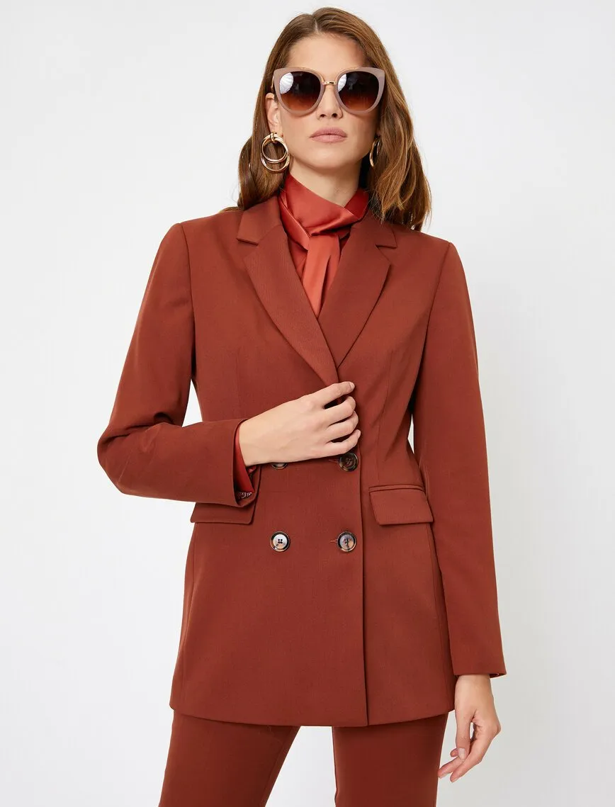 14944 Brown Double-Breasted Jacket