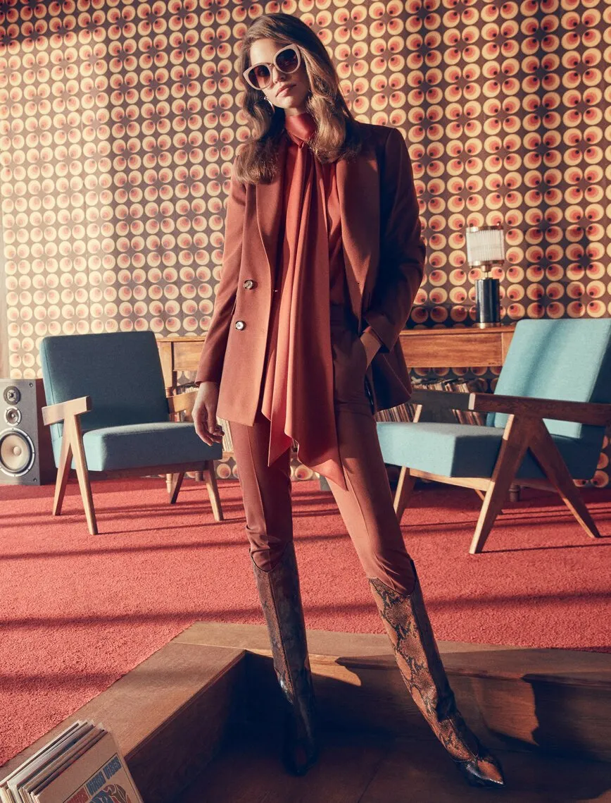 14944 Brown Double-Breasted Jacket