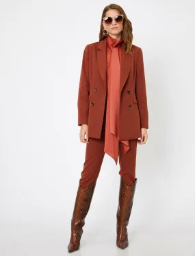 14944 Brown Double-Breasted Jacket