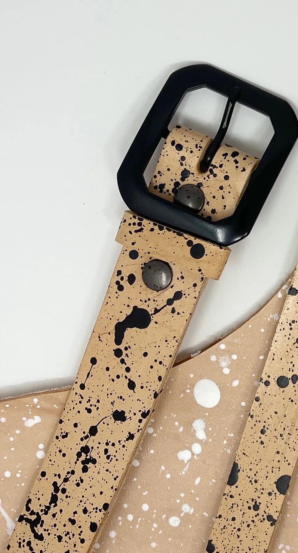 1.5" Splatter Leather Hipster Belt - Pick Your Size and Leather Style