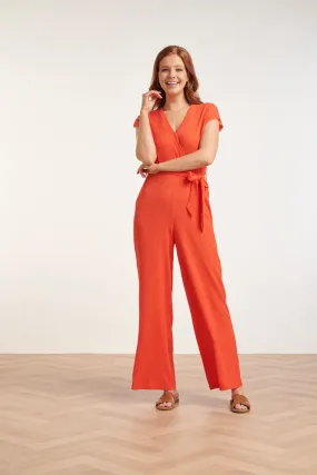 24083  Lange Aansluitende Jumpsuit | coral