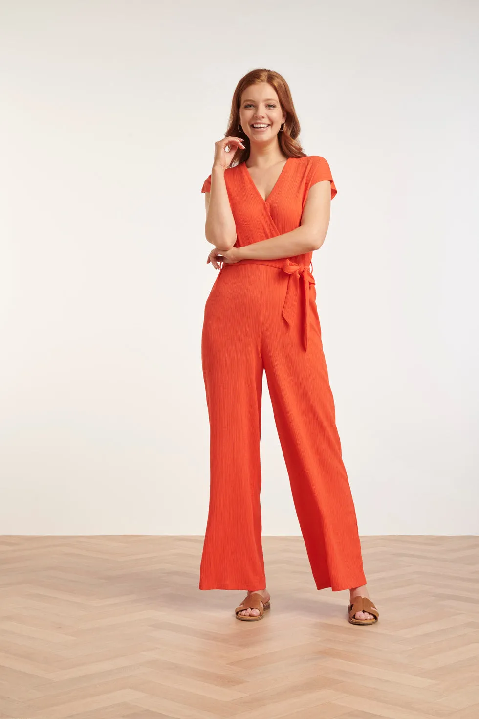 24083  Lange Aansluitende Jumpsuit | coral