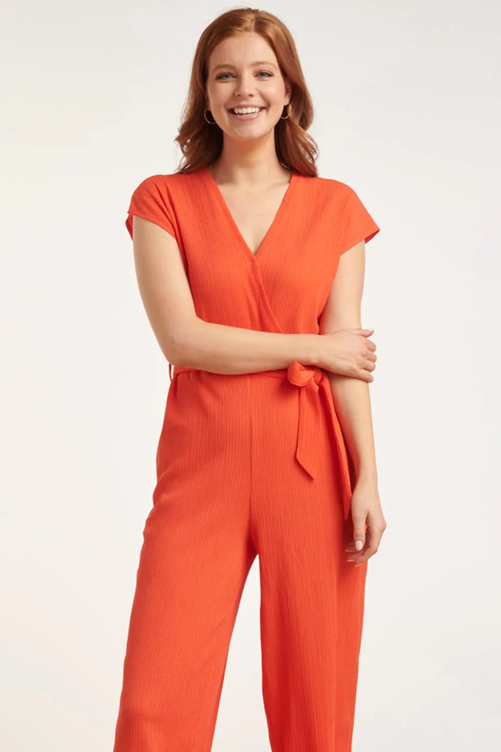 24083  Lange Aansluitende Jumpsuit | coral