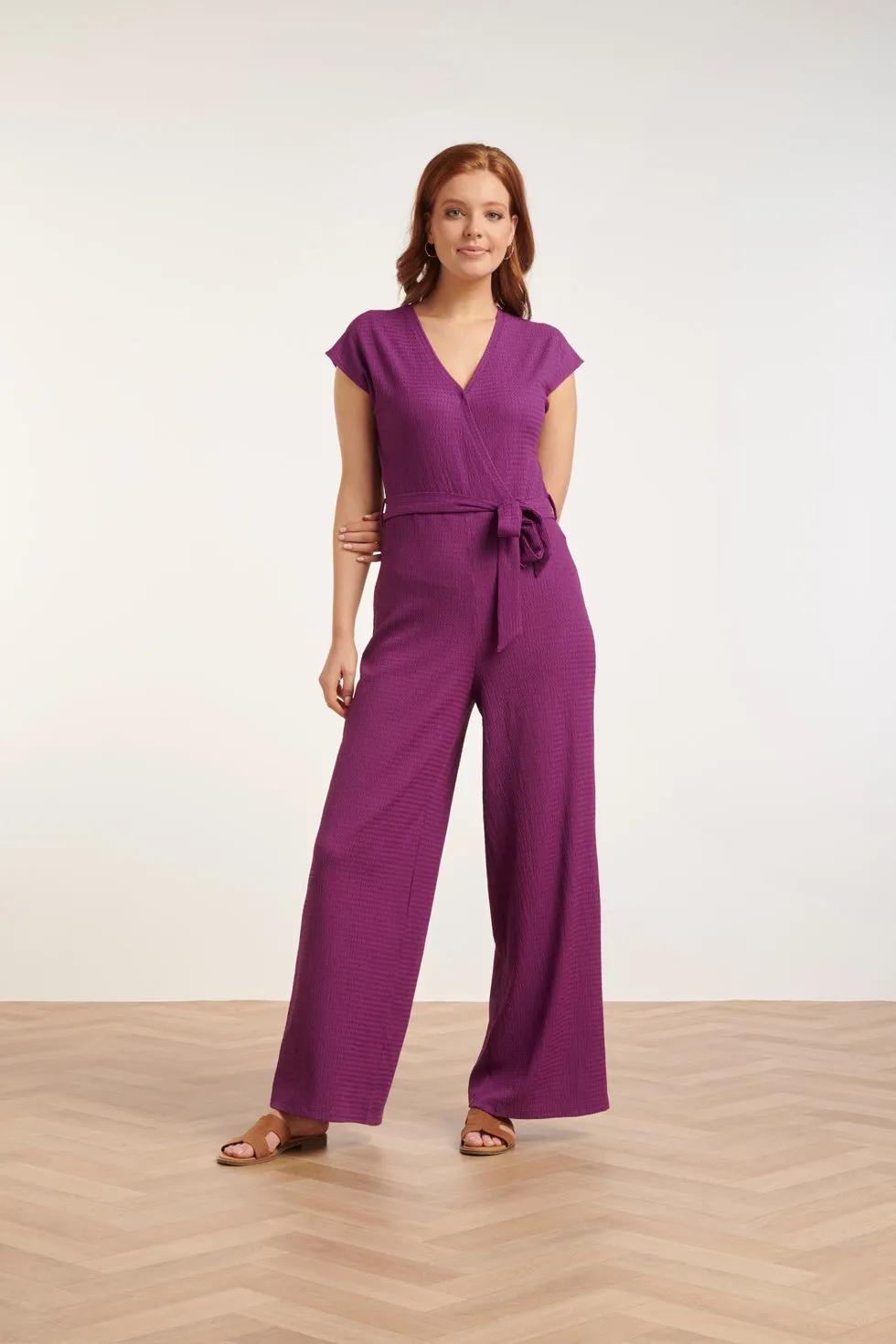 24083 Paars Lange Aansluitende Jumpsuit | purple