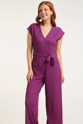 24083 Paars Lange Aansluitende Jumpsuit | purple
