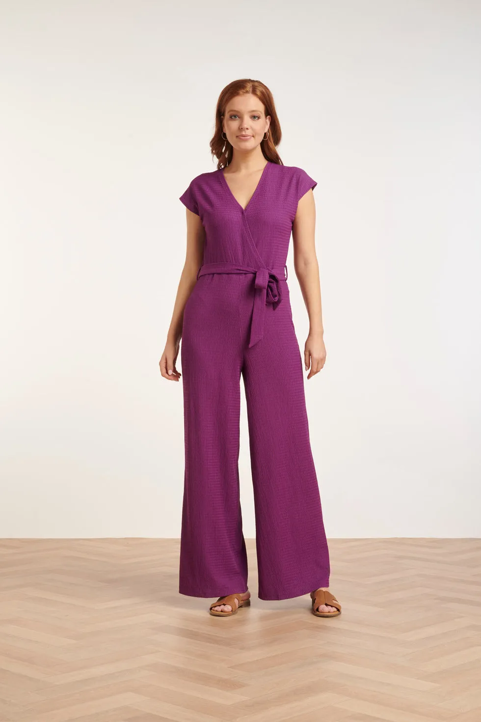 24083 Paars Lange Aansluitende Jumpsuit | purple
