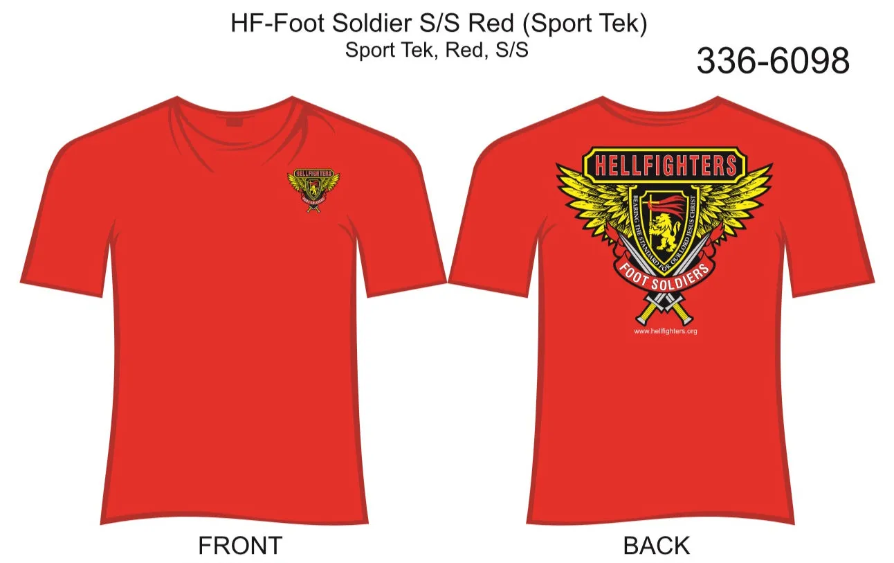 336-6098 Sport Tek, Short Sleeve, Hellfighter Foot Soldier (Red)