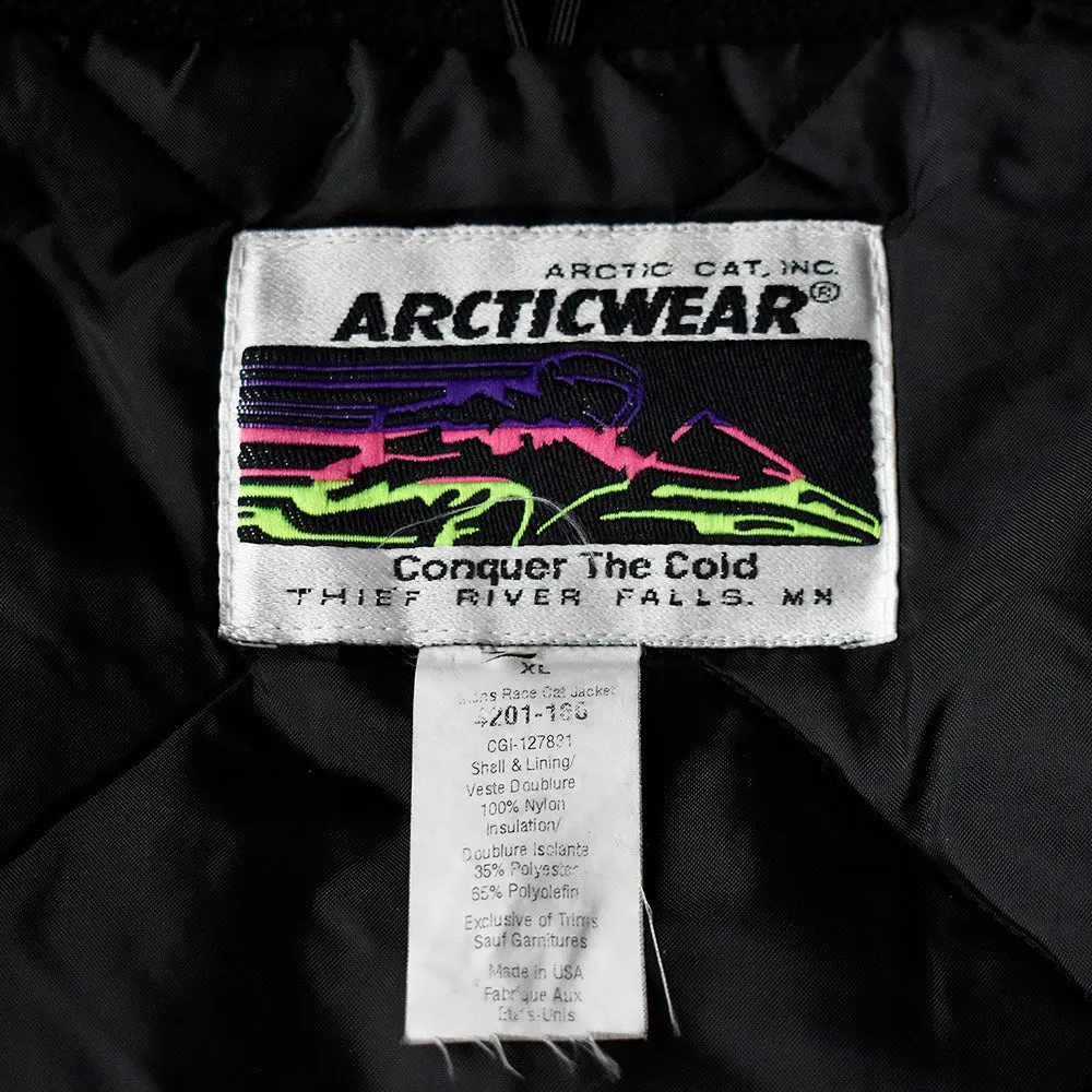 90’s ARCTICWEAR ネオングリーン チェッカーフラッグ ナイロンジャケット USA製 240101H