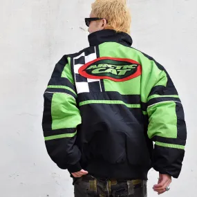 90’s ARCTICWEAR ネオングリーン チェッカーフラッグ ナイロンジャケット USA製 240101H