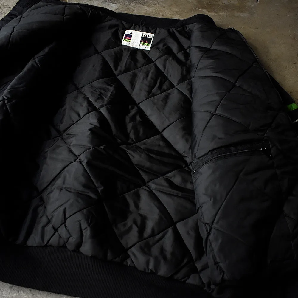 90’s ARCTICWEAR ネオングリーン チェッカーフラッグ ナイロンジャケット USA製 240101H
