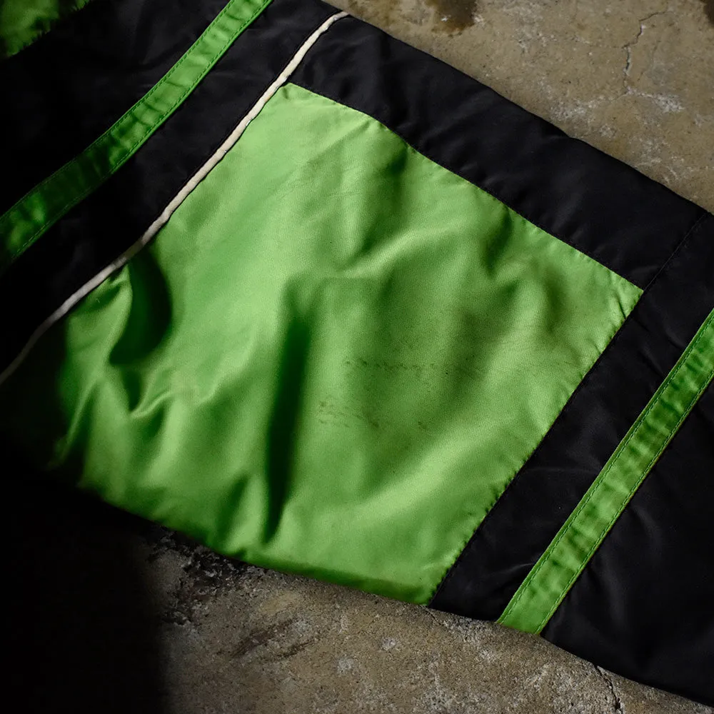 90’s ARCTICWEAR ネオングリーン チェッカーフラッグ ナイロンジャケット USA製 240101H