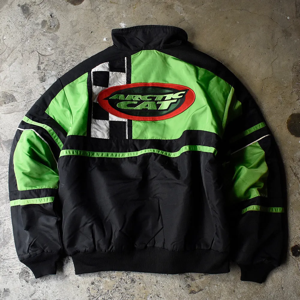 90’s ARCTICWEAR ネオングリーン チェッカーフラッグ ナイロンジャケット USA製 240101H