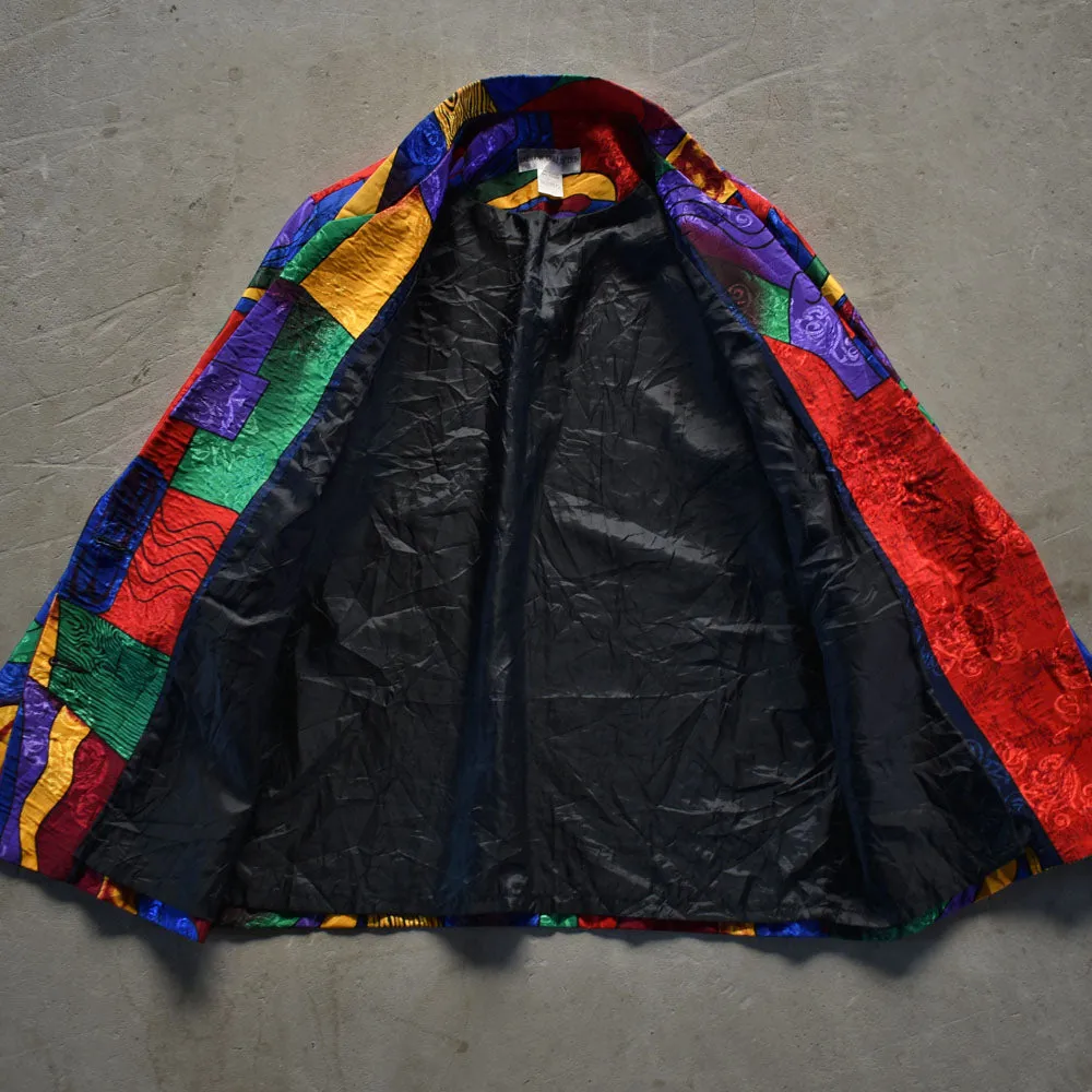 90’s RAINBOW COLLECTHION “Picasso” サテン テーラードジャケット 231012