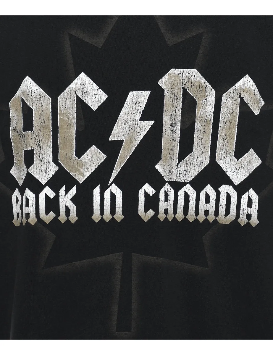 AC/DC Back In Canada Black & Grey Band T-shirt - L