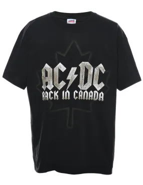 AC/DC Back In Canada Black & Grey Band T-shirt - L