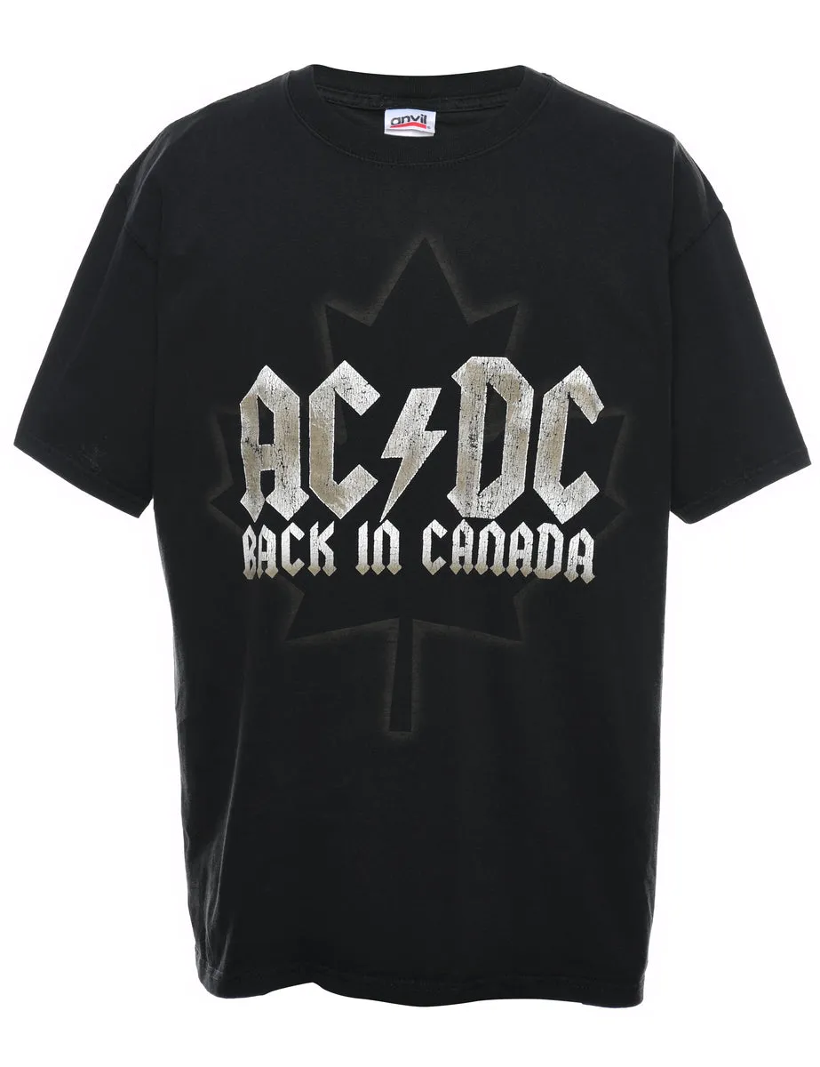 AC/DC Back In Canada Black & Grey Band T-shirt - L