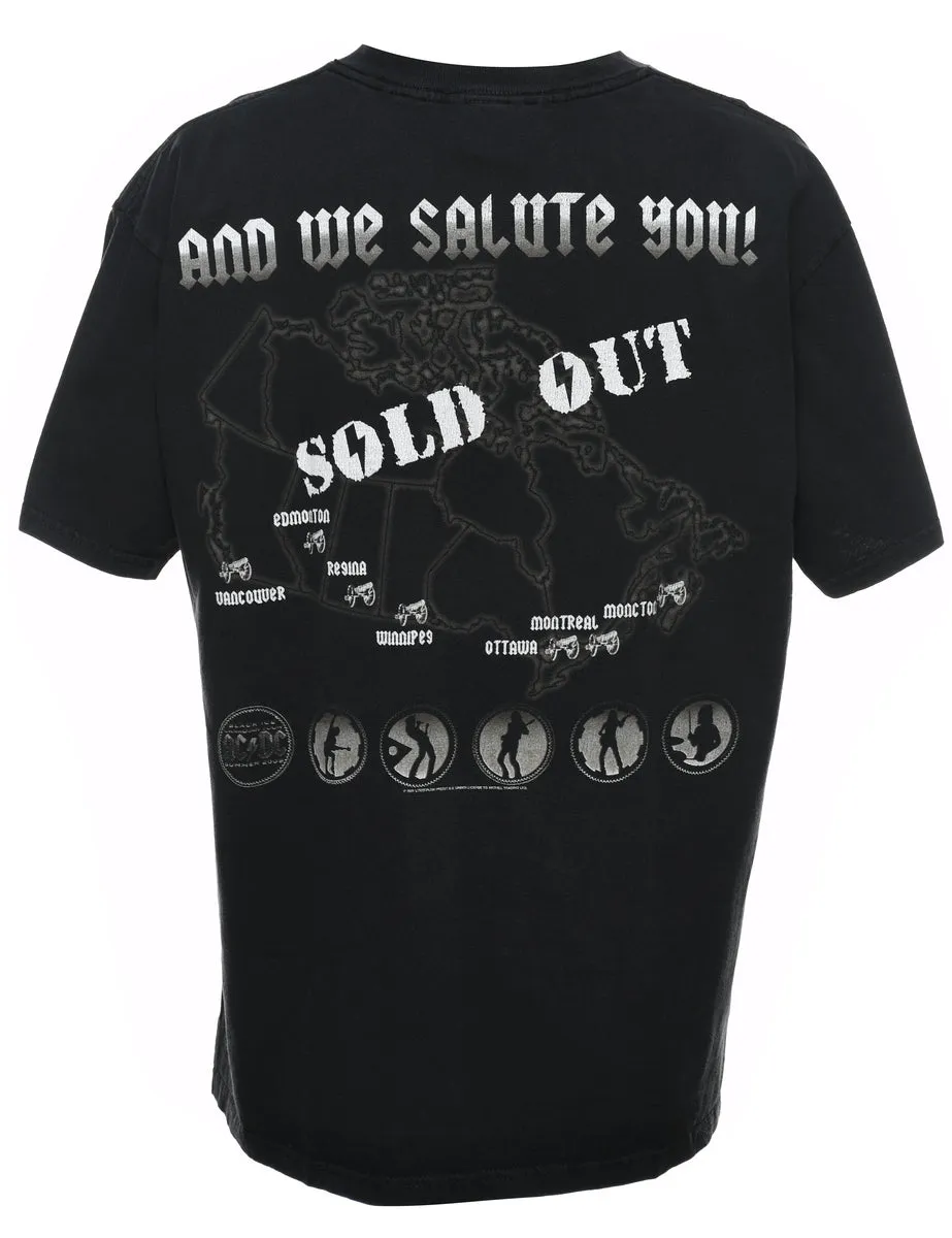 AC/DC Back In Canada Black & Grey Band T-shirt - L