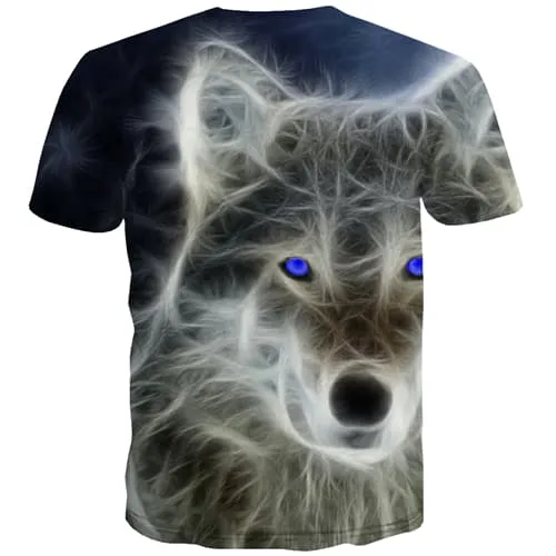 Animal T-shirt Men Wolf T-shirts 3d Psychedelic T shirts Funny Harajuku Tshirts Novelty Abstract Tshirts Casual Short Sleeve