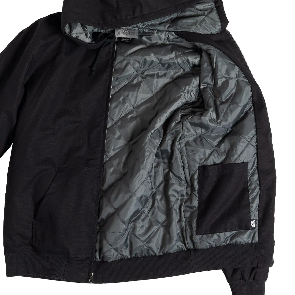 Anti Hero - Lil Pigeon Ripstop Hooded Jacket Black