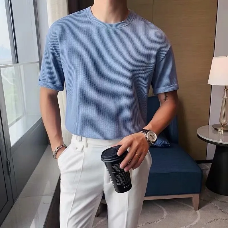 Antonios Round Collar Short Sleeve T-shirt Men