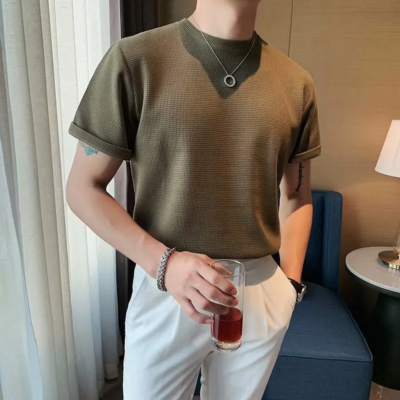 Antonios Round Collar Short Sleeve T-shirt Men