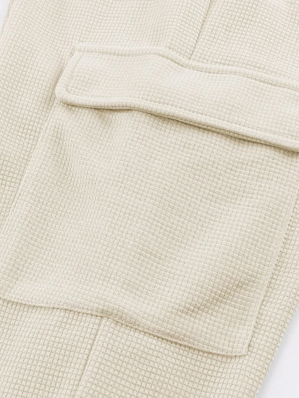 Apricot Waffle Knit Cargo Pocket Jogger Pants