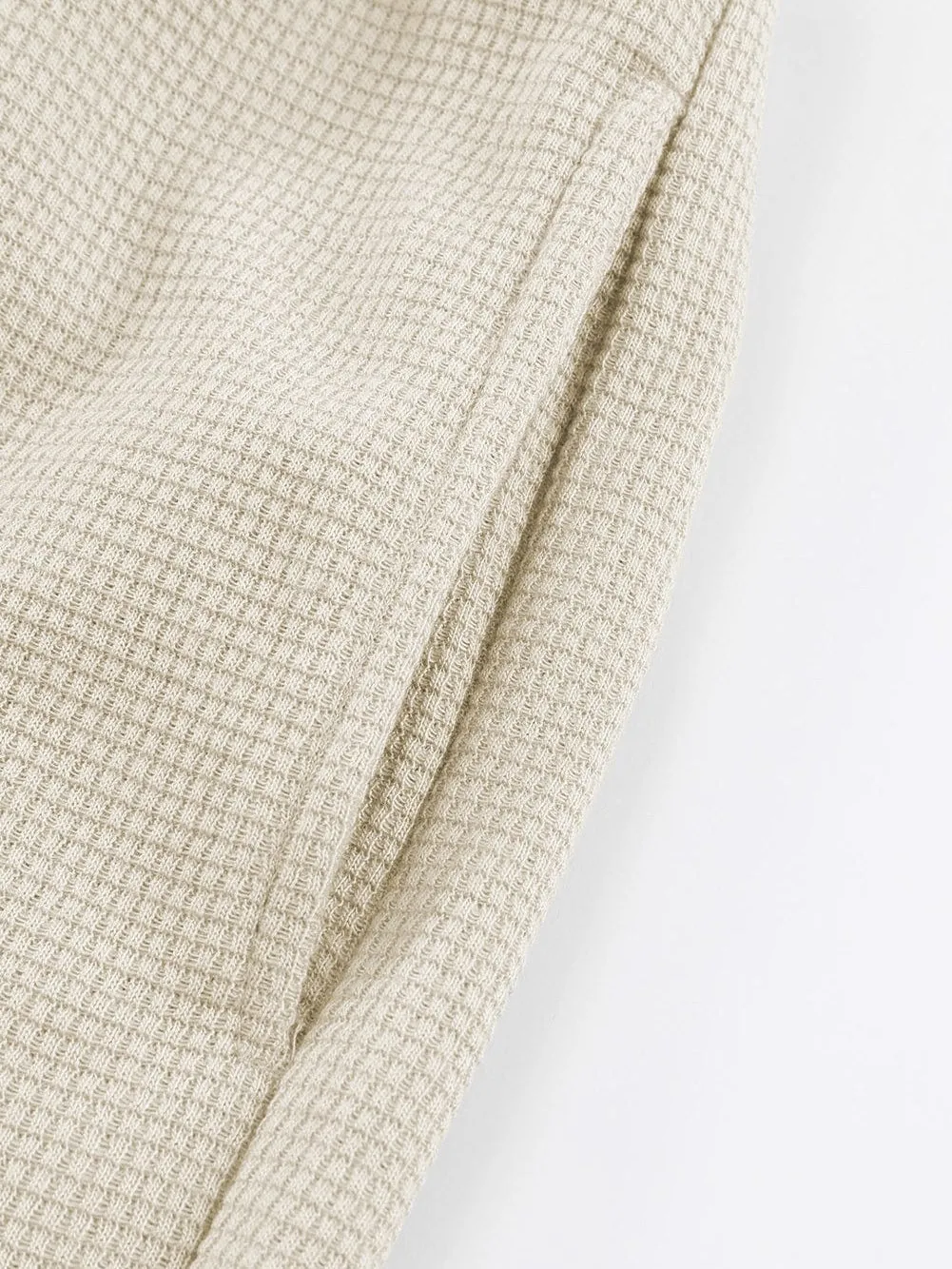 Apricot Waffle Knit Cargo Pocket Jogger Pants