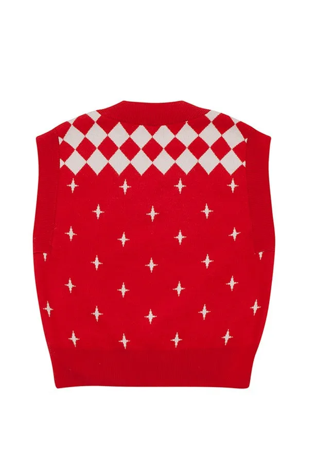 ATG V NECK CROP KNIT VEST