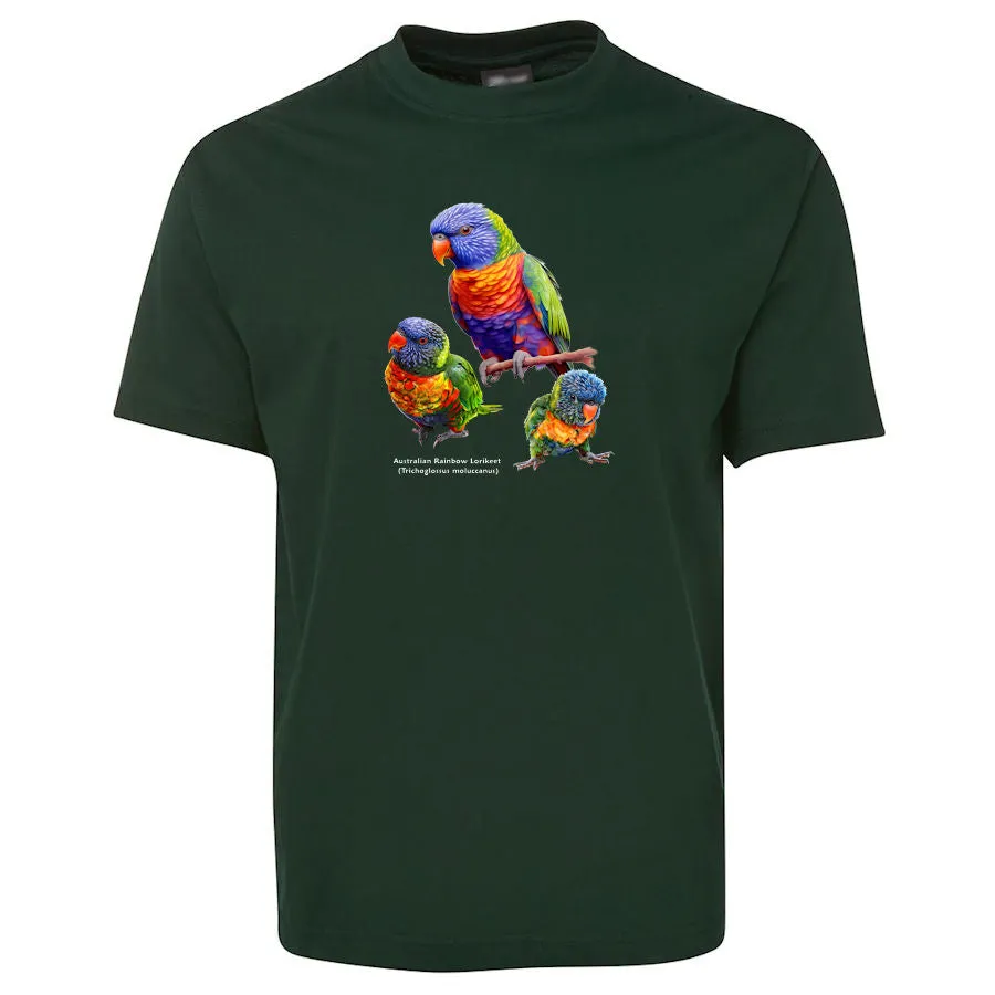 Australian Rainbow Lorikeet Adults T-Shirt (Various Colours)