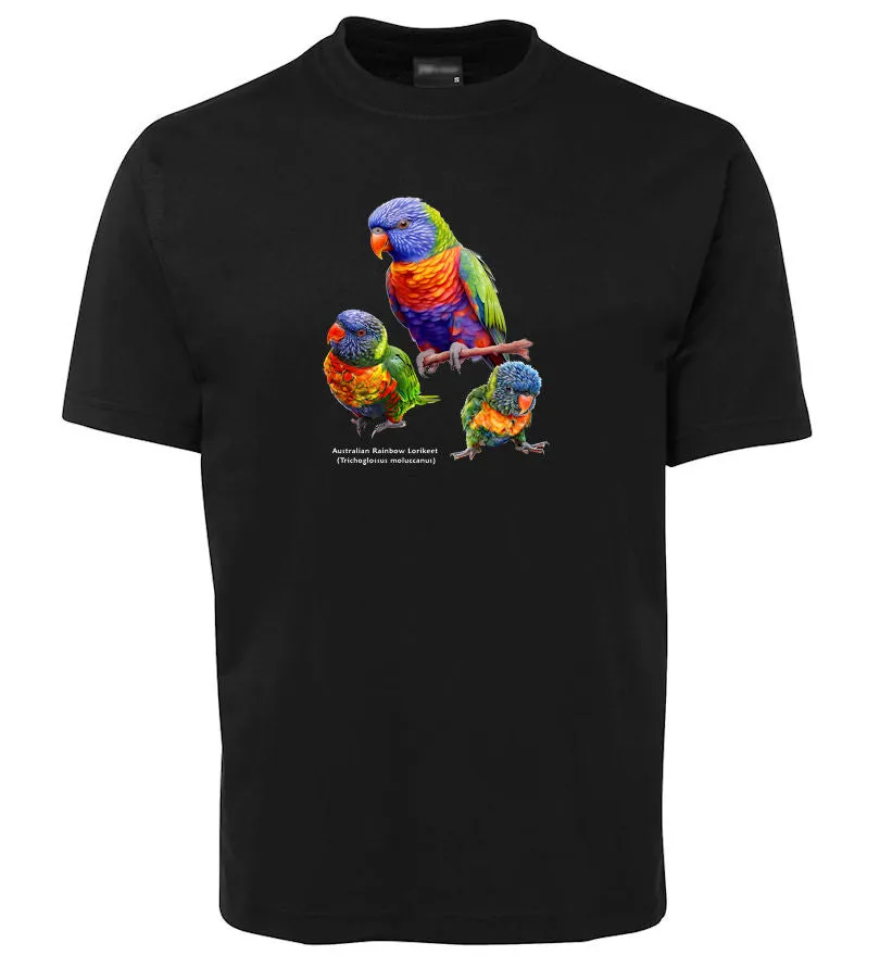 Australian Rainbow Lorikeet Adults T-Shirt (Various Colours)