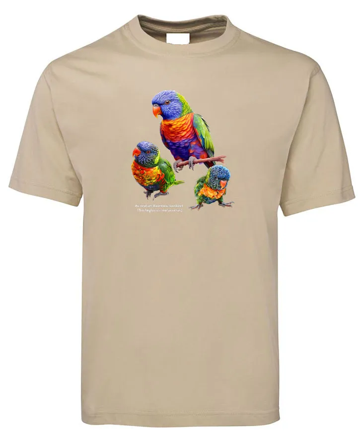 Australian Rainbow Lorikeet Adults T-Shirt (Various Colours)