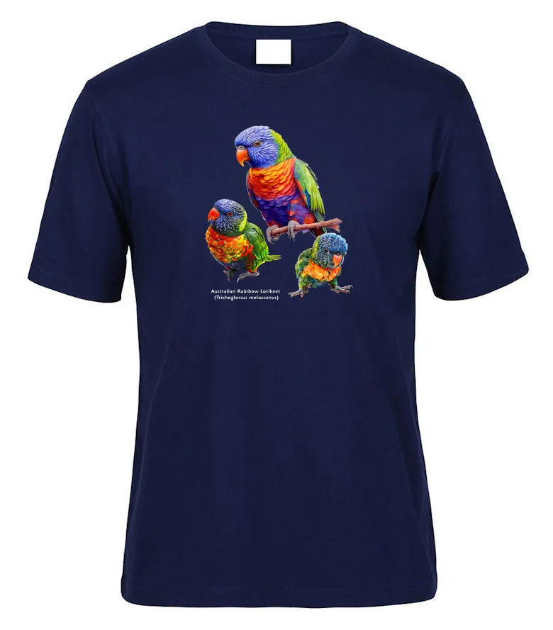 Australian Rainbow Lorikeet Adults T-Shirt (Various Colours)