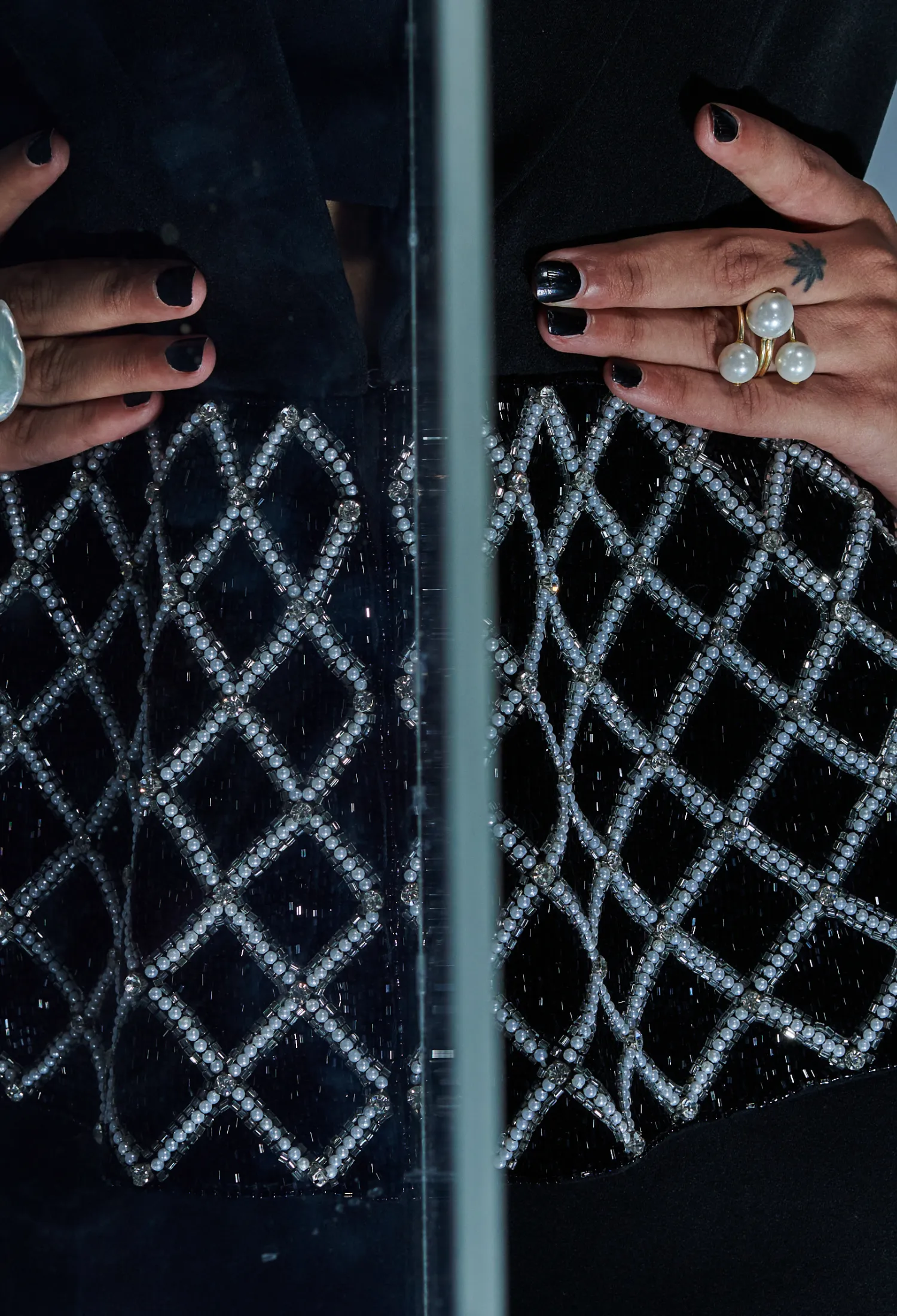 Black Peplum Embellished Blazer