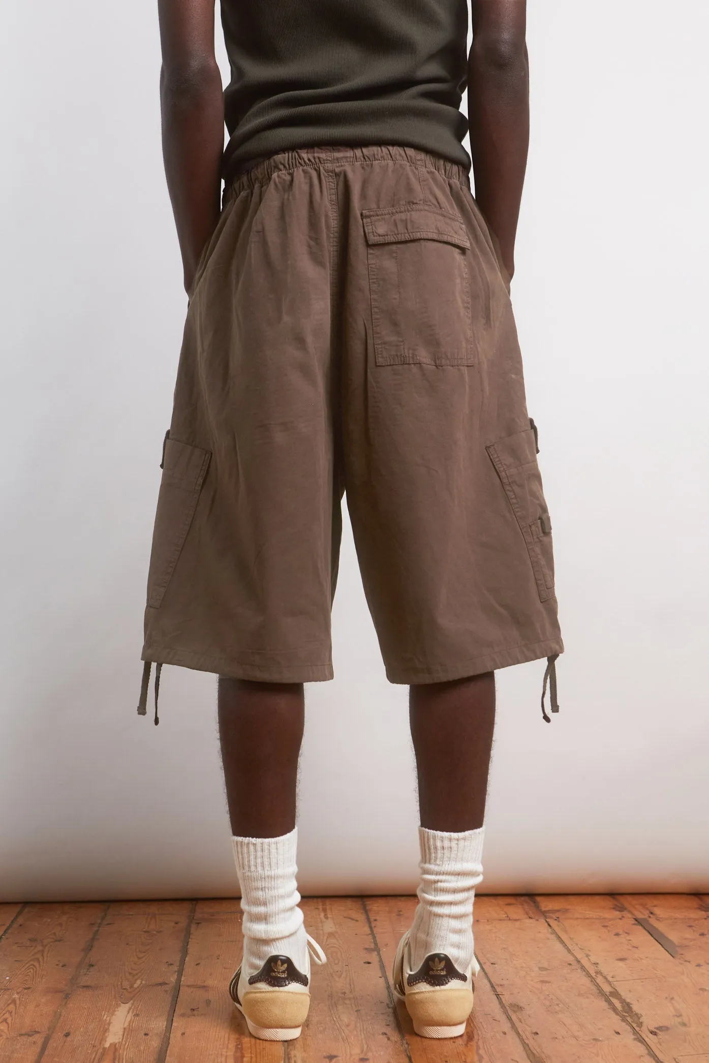 Brown Parachute Cargo Shorts