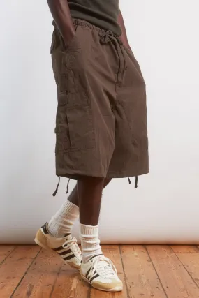 Brown Parachute Cargo Shorts