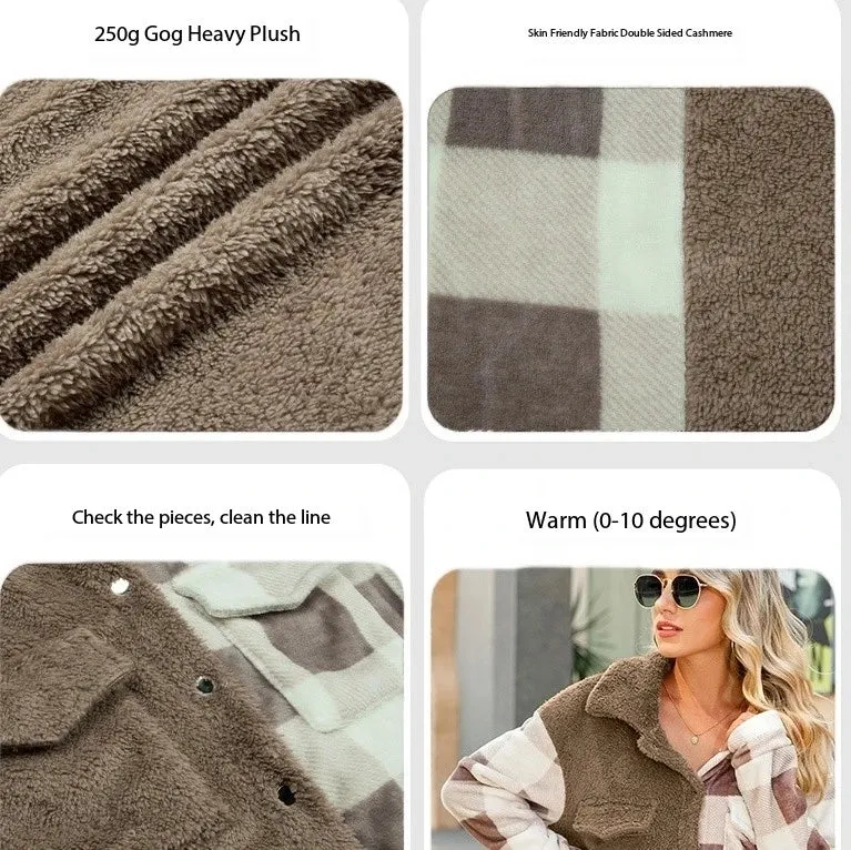 Button-Up Plush and Plaid Shacket