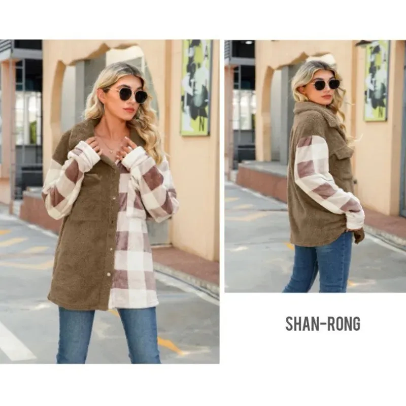 Button-Up Plush and Plaid Shacket