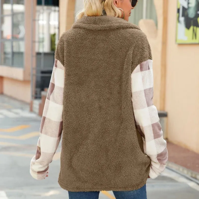 Button-Up Plush and Plaid Shacket