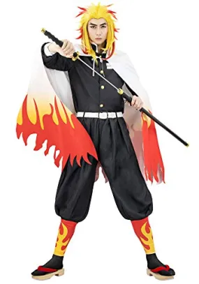 C-ZOFEK Cosplay Costume Anime Kimono Outfits Cardigan for Mens Uniform with Cloak Full Set Role Play