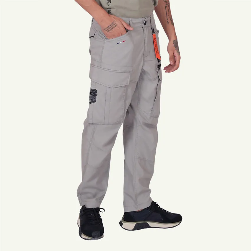 CARGO PANTS AVN PATCH MEN'S PANTS -   GRAY FLANNEL