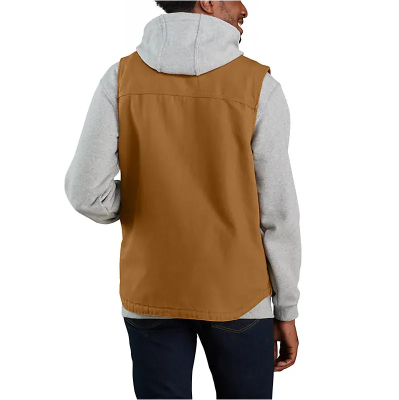Carhartt Men’s Mock-Neck Sherpa-Lined Vest - Loose Fit - Washed Duck - Black