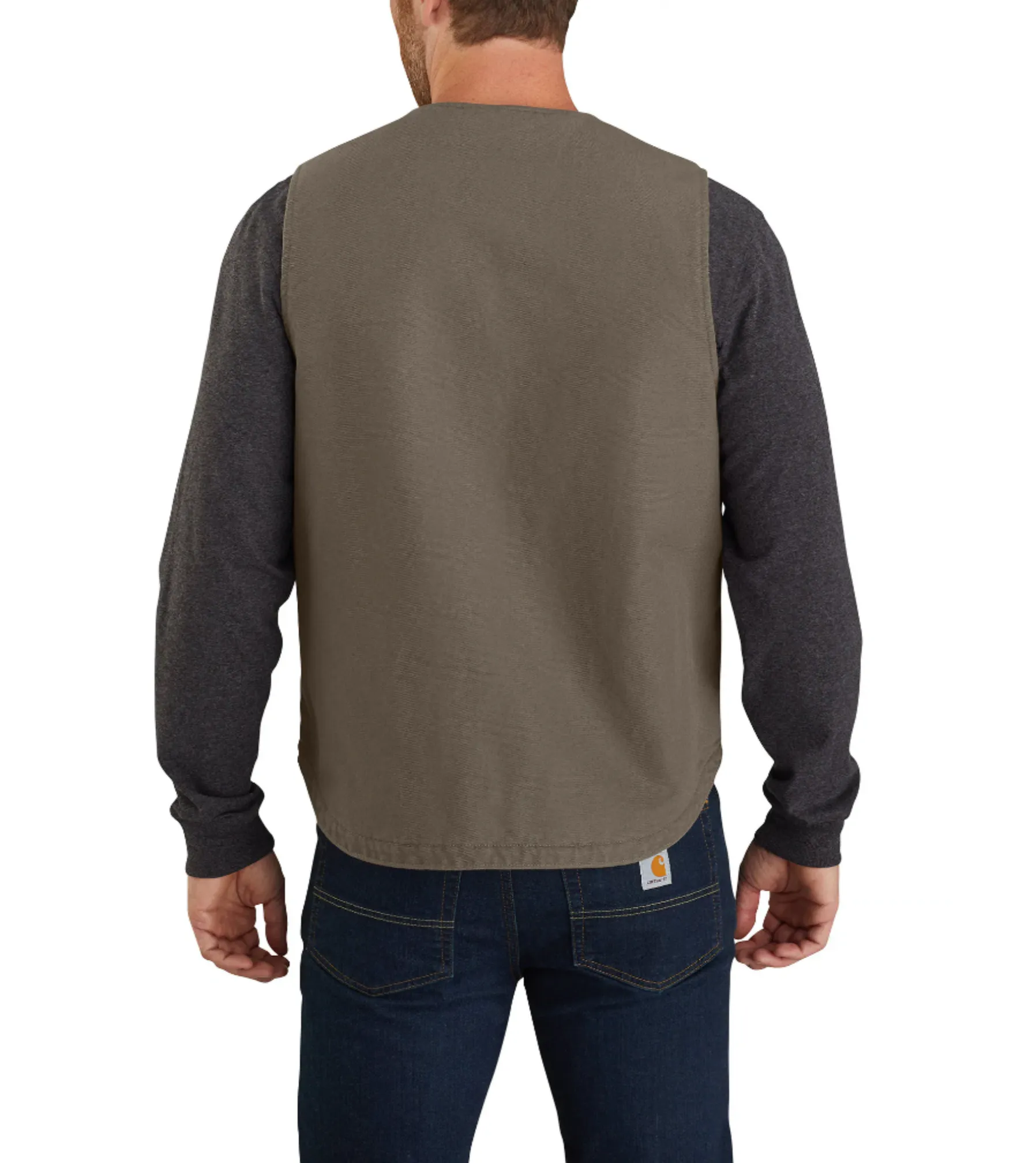 Carhartt Men’s Relaxed Fit Washed Duck Sherpa-Lined Vest - Driftwood