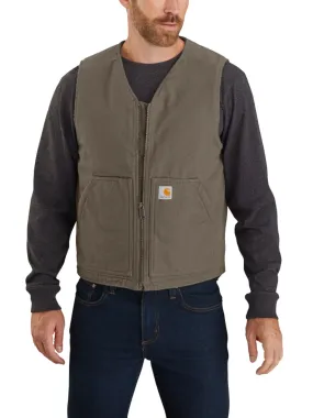 Carhartt Men’s Relaxed Fit Washed Duck Sherpa-Lined Vest - Driftwood