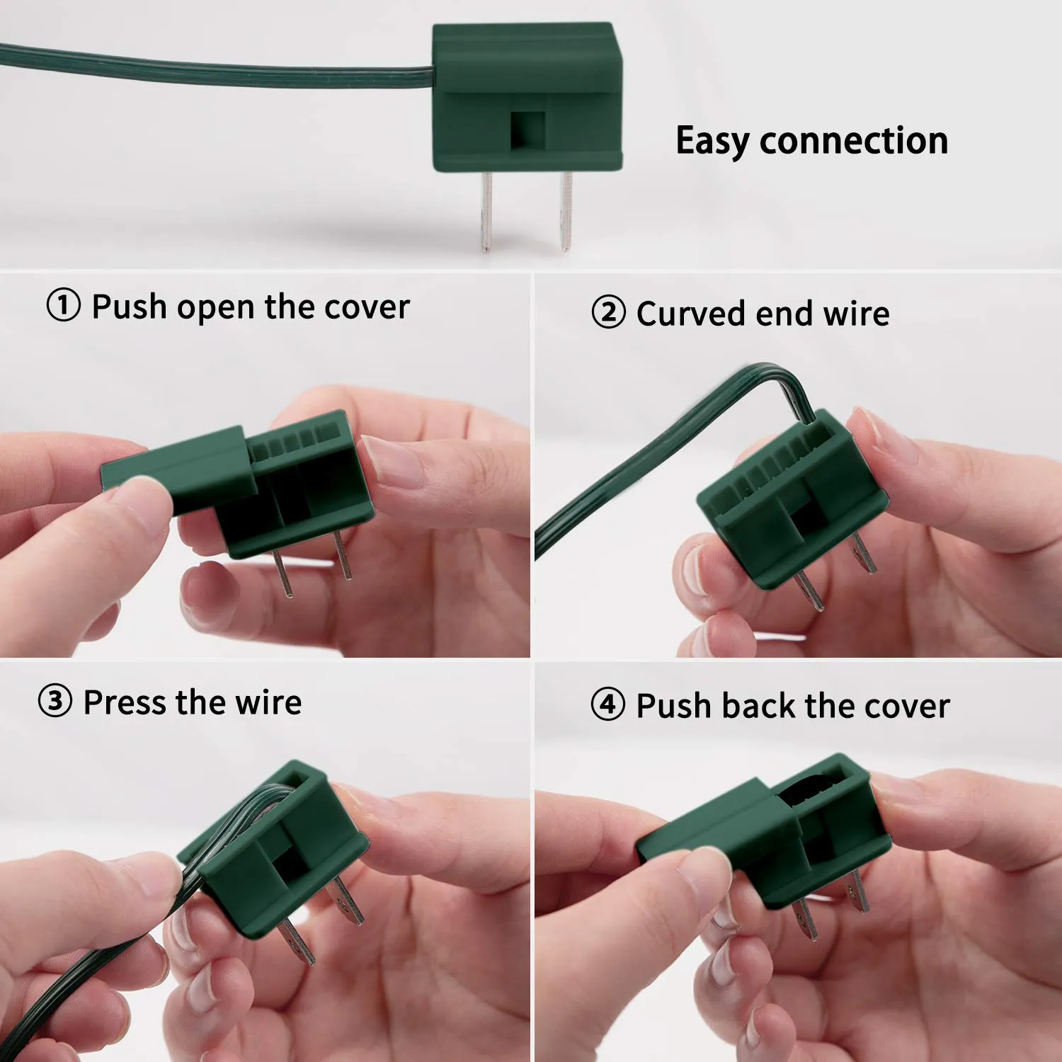 Christmas Lights Outlet Male Slip Plug, Green