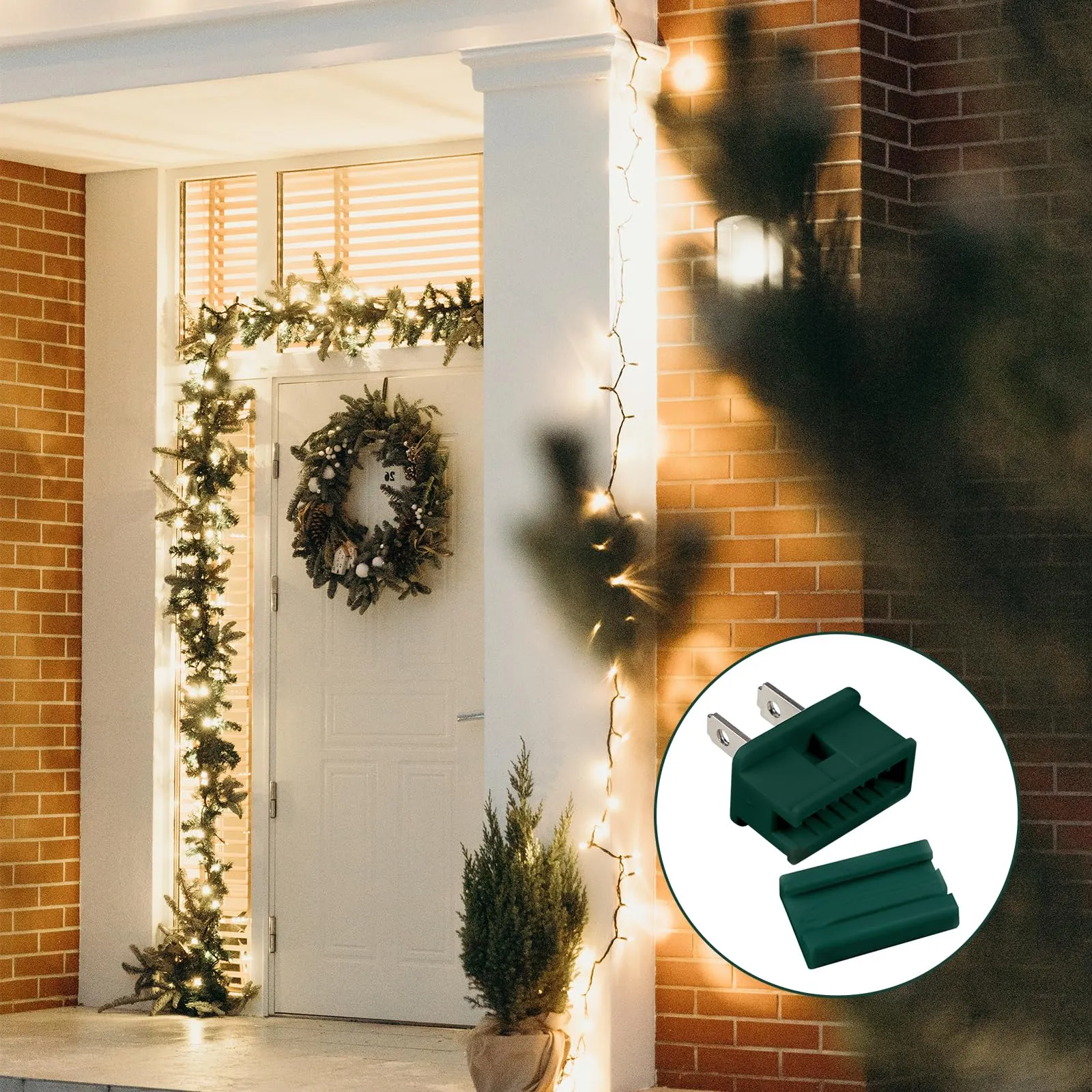 Christmas Lights Outlet Male Slip Plug, Green