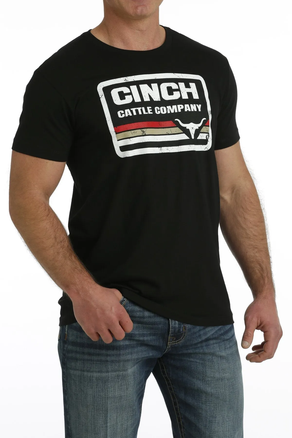 Cinch Cattle Company Mens Graphic T-Shirt Tee - Black